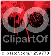 Clipart Of A Red Blood Splatter On Black Royalty Free Vector Illustration