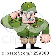 Caucasian Army General Man Saluting