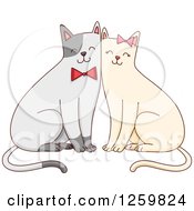 Poster, Art Print Of Cute Happy Cat Couple With Bows