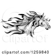 Running Gray Horse Mascot