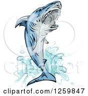 Poster, Art Print Of Jumping Attacking Shark Mascot