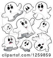 Poster, Art Print Of Halloween Ghosts Flying