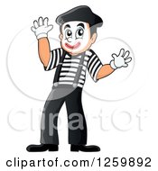 Clipart Of A Male Mime Performing Royalty Free Vector Illustration by visekart