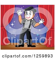 Poster, Art Print Of Male Mime Performing On Stage