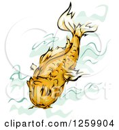 Poster, Art Print Of Swimming Orange Koi Fish Mascot