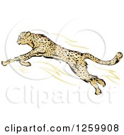 Poster, Art Print Of Leaping Cheetah Mascot