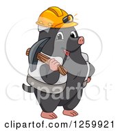 Poster, Art Print Of Happy Miner Mole With Gear