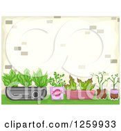 Clipart Of A Container Garden Royalty Free Vector Illustration