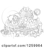Poster, Art Print Of Black And White Santa Sleeping In Bed
