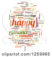Romance And Happy Word Collage On White