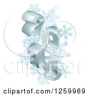 Poster, Art Print Of 3d Year 2015 With Snowflakes