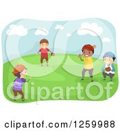 Poster, Art Print Of Team Of Happy Boys Playing Baseball In A Park