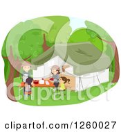 Poster, Art Print Of Happy Family Camping