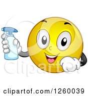 Poster, Art Print Of Happy Emoticon Holding A Spray Bottle