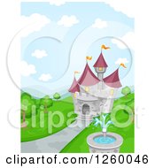 Poster, Art Print Of Fairy Tale Castle With A Fountain