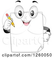 Poster, Art Print Of Happy Paper Character Holding A Pencil