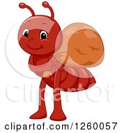 Poster, Art Print Of Cute Red Ant Carrying A Sack