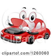 Poster, Art Print Of Red Car Mascot Repairing Its Own Engine