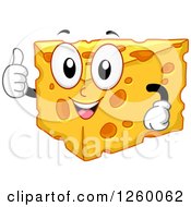 Clipart Of A Happy Cheese Character Giving A Thumb Up Royalty Free Vector Illustration