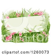 Poster, Art Print Of Blanks Sign In A Patch Of Pink Flowers
