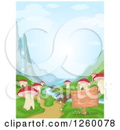 Poster, Art Print Of Waterfall And River At A Mushroom Village
