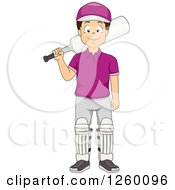 Poster, Art Print Of Boy Holding A Cricket Bat