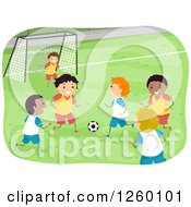 Poster, Art Print Of Boys Playing Soccer