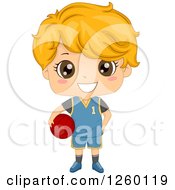 Caucasian Boy Holding A Basketball