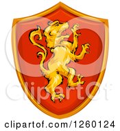 Clipart Of A Heraldic Shield With A Lion Royalty Free Vector Illustration by BNP Design Studio