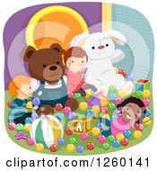 Poster, Art Print Of Happy Children Playing At An Indoor Playground