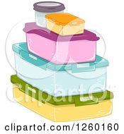 Poster, Art Print Of Stack Of Colorful Food Containers