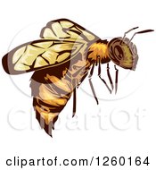 Poster, Art Print Of Flying Bee Mascot