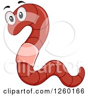 Clipart Of A Cute Earthworm Royalty Free Vector Illustration