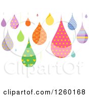 Poster, Art Print Of Colorful Patterned Droplets On White