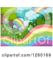 Poster, Art Print Of Magical Forest With Rainbows
