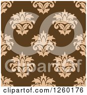 Clipart Of A Seamless Pattern Background Of Vintage Damask Floral Royalty Free Vector Illustration