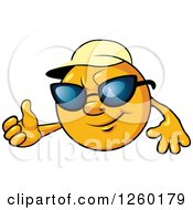 Clipart Of A Happy Summer Sun Wearing Shades And A Hat And Giving A Thumb Up Royalty Free Vector Illustration by Vector Tradition SM