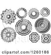 Poster, Art Print Of Black And White Medieval Lace Circle Designs