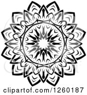 Clipart Of A Black And White Medieval Lace Circle Design Royalty Free Vector Illustration