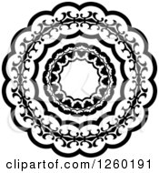 Clipart Of A Black And White Medieval Lace Circle Design Royalty Free Vector Illustration