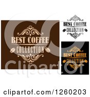 Clipart Of Best Coffee Text Designs Royalty Free Vector Illustration
