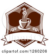 Poster, Art Print Of Brown Coffee Design With A Blank Banner