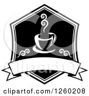 Black And White Coffee Design With A Blank Banner