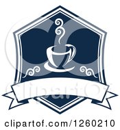 Navy Blue Coffee Design With A Blank Banner