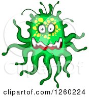 Clipart Of A Green Monster Royalty Free Vector Illustration