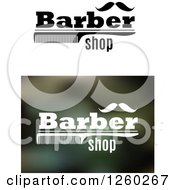 Poster, Art Print Of Barber Shop Designs With A Comb And Mustache