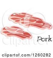 Clipart Of Pork Meat With Text Royalty Free Vector Illustration