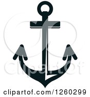 Clipart Of A Black And White Anchor Royalty Free Vector Illustration