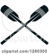 Clipart Of Black And White Crossed Oars Royalty Free Vector Illustration