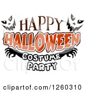 Poster, Art Print Of Jackolantern Faces With Happy Halloween Costume Party Text